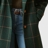 Soline - Manteau à Carreaux à Revers Rétro