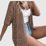 Cardigan Ajouré Élégant pour Femme – Style Estival