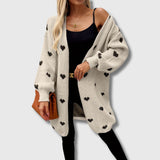 Claire - Femme Cardigan à Motifs Cœurs Édition Limitée