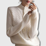 Aline - Pull à Col Haut Boutonné Femme | Édition Limitée